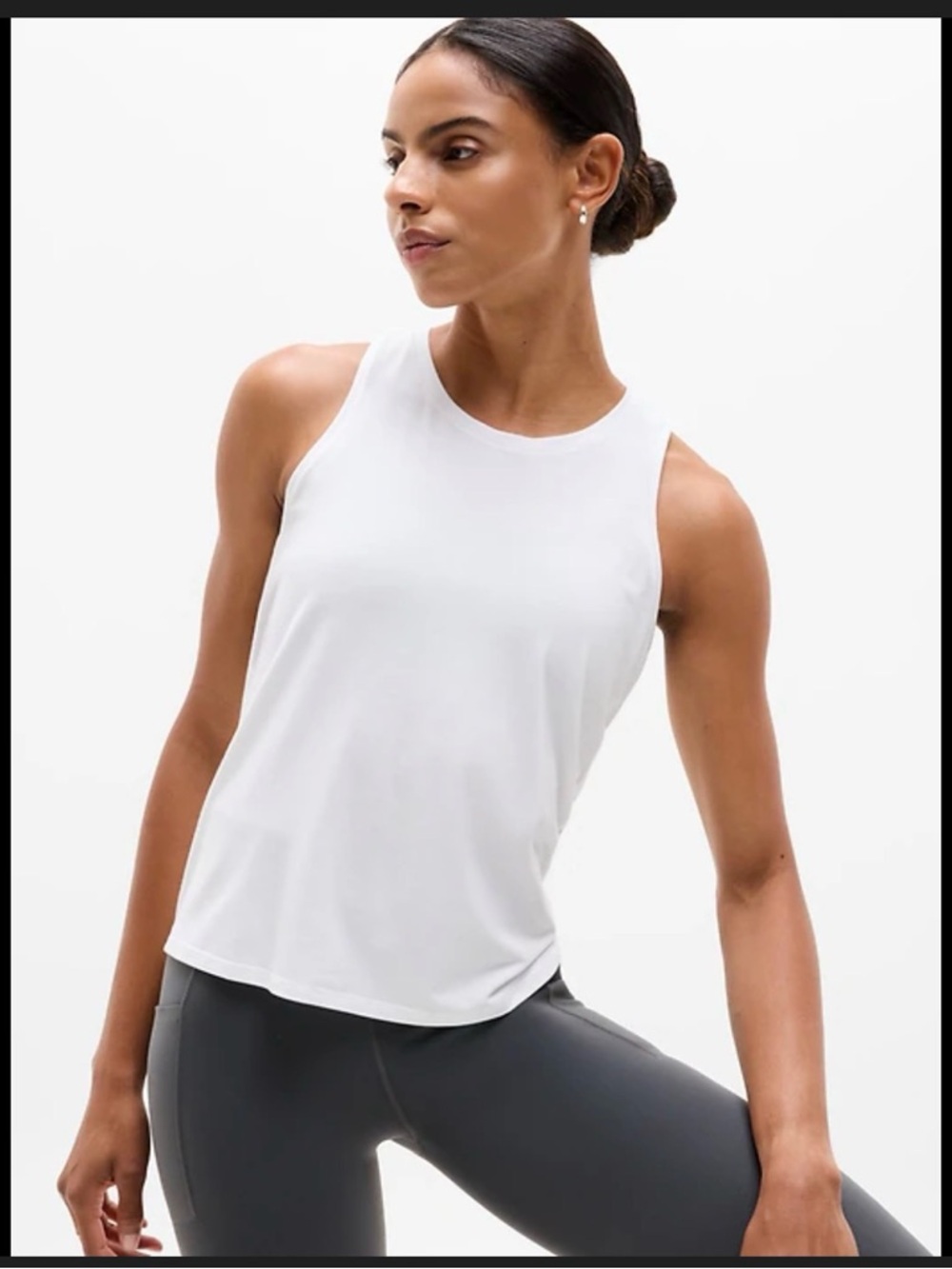 Athleta White Sleeveless Athletic Tank Top -  size small